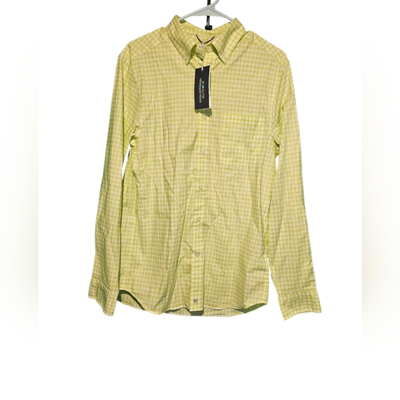 Vineyard Vines Mens NWT Lime Green Checkered Button Down Shirt Small - Picture 1 of 2